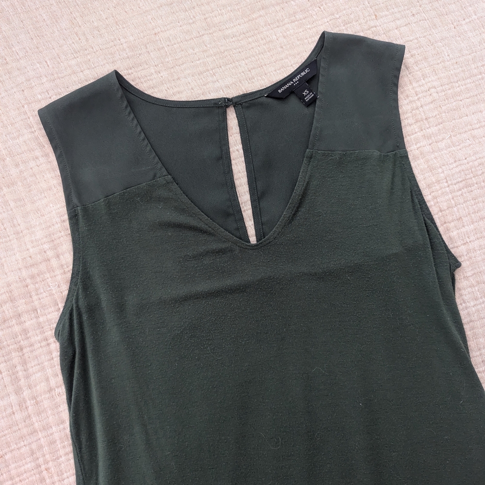 Express Dark Green Sleeveless Top